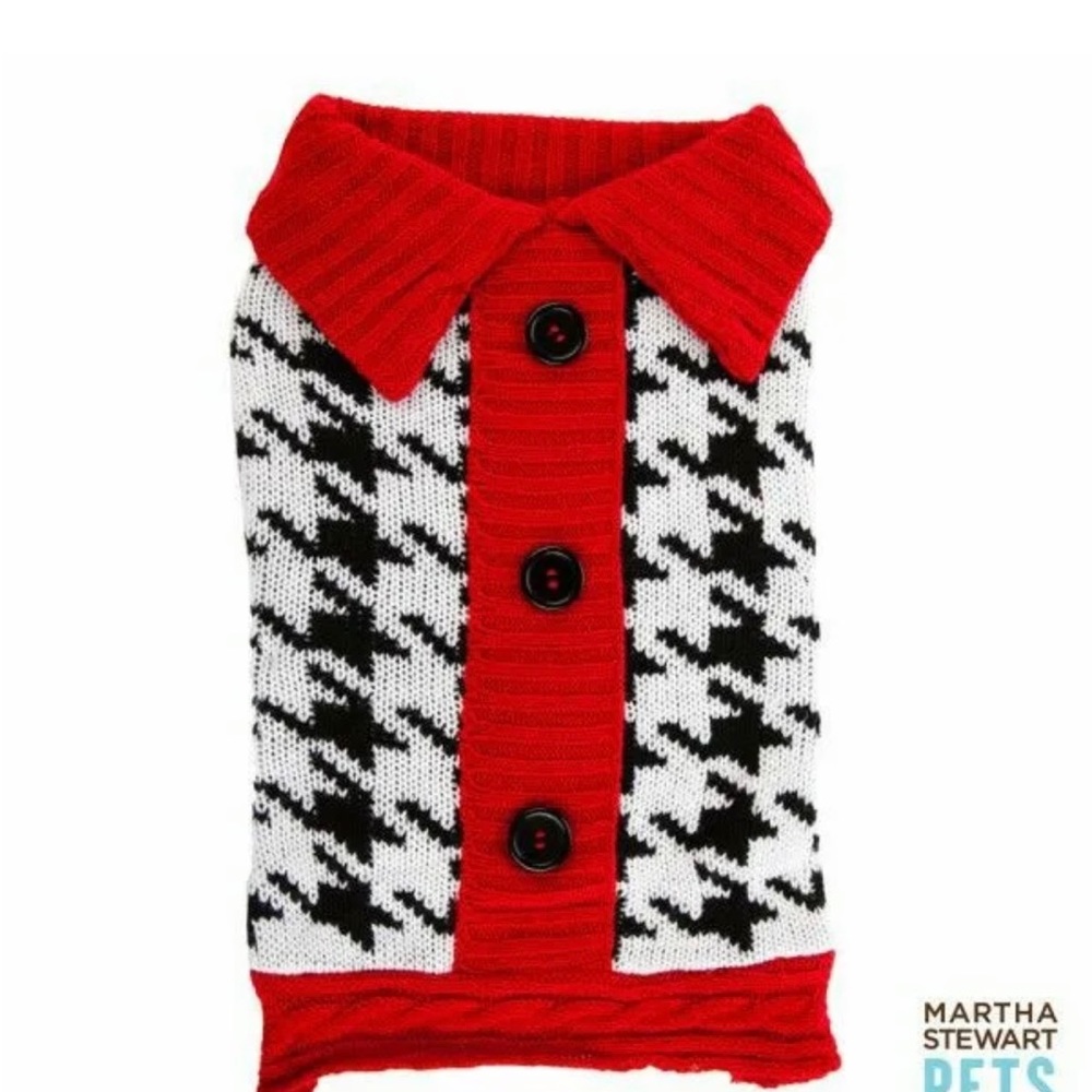 Martha Stewart Pets® HOUNDSTOOTH BARN Dog Sweater XL